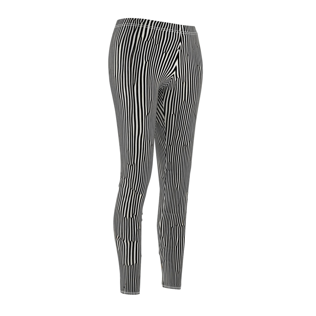 Candystripe Black Leggings - Front Side View